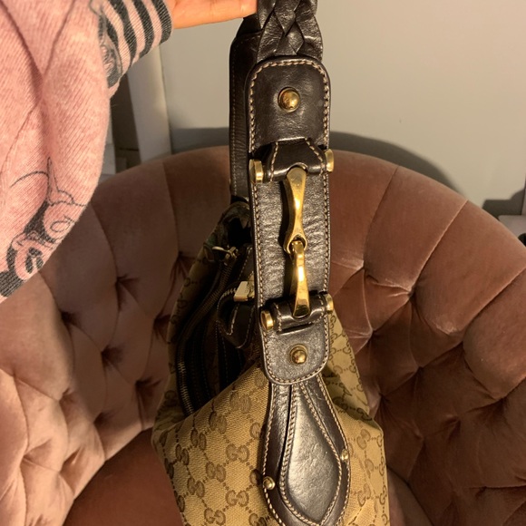 Gucci brown / beige GG canvas Hobo purse. - Picture 5 of 12
